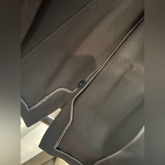 Nina McLemore PONTE KNIT CAR COAT Open Front Long Blazer Jacket Size 10 Black - Picture 16 of 16